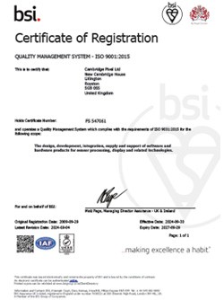 Cambridge Pixel Certificate